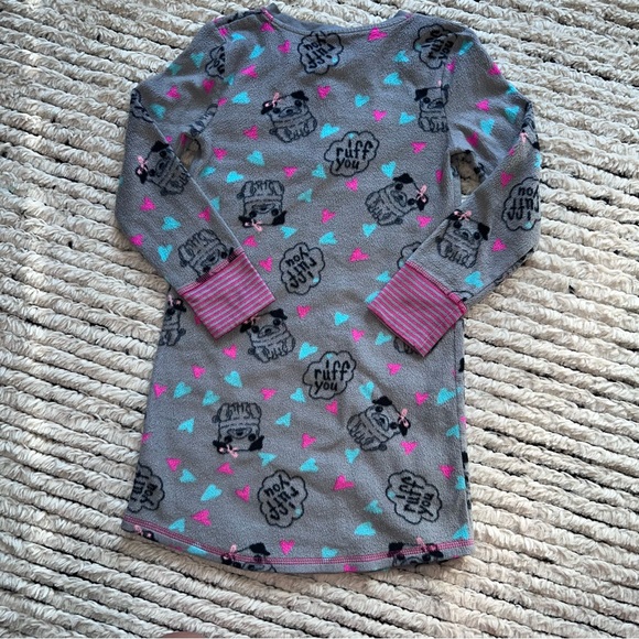 SO girl fleece ruff pajama nightgown size 7/8 in grey - Picture 4 of 6